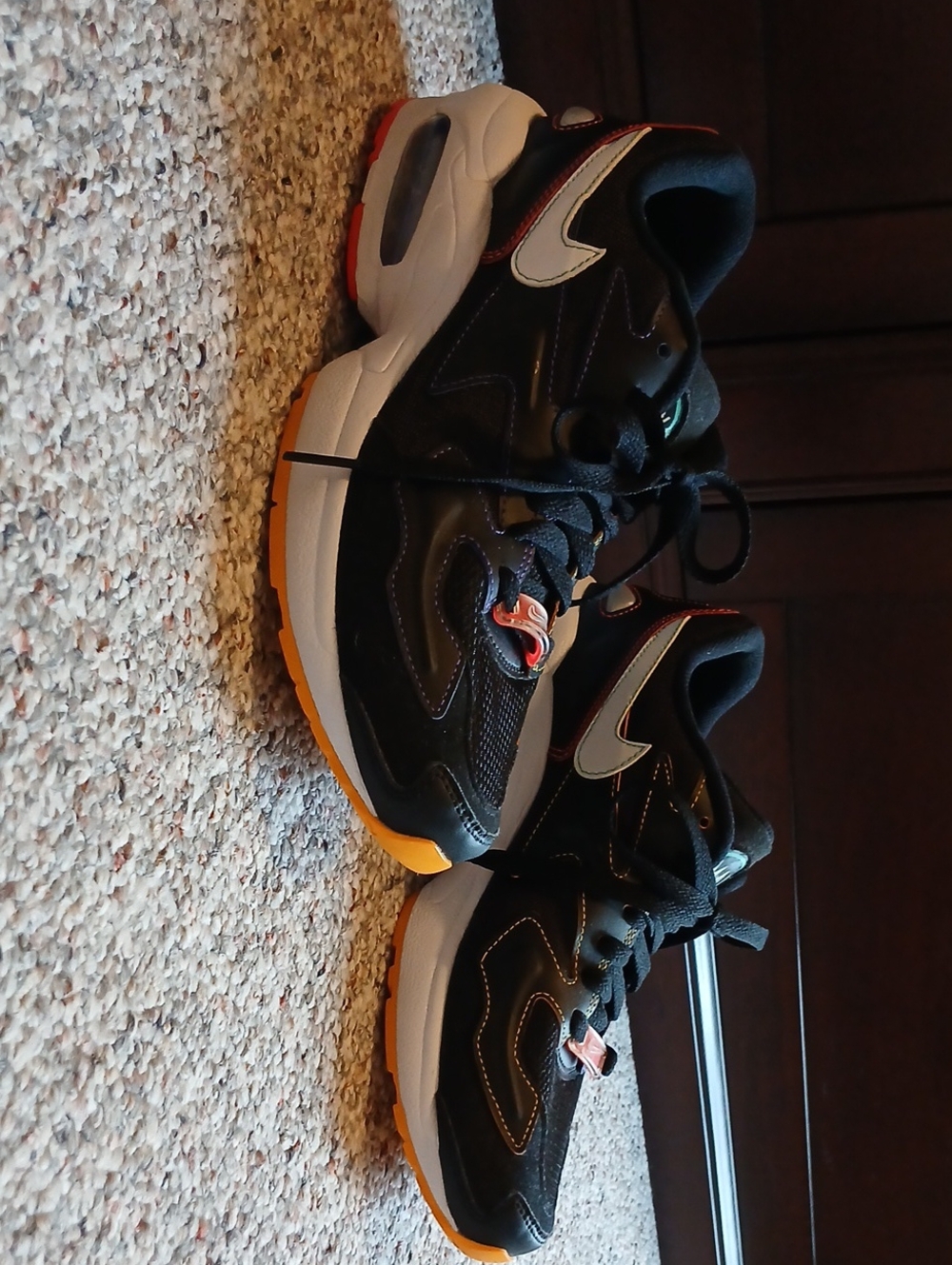 Kids Black, Orange, and Pink Athletic Sneakers